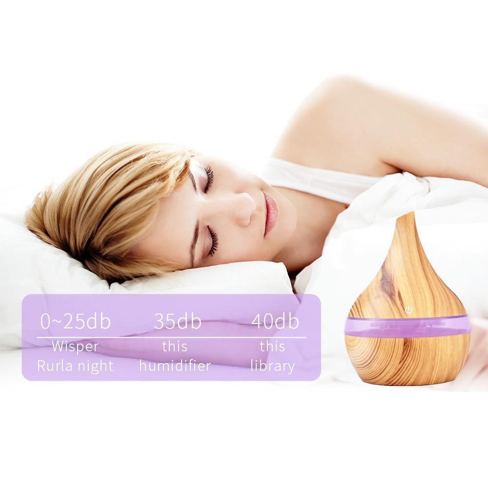 BowLift | Wood Grain Electric Air Humidifier Ultrasonic Essential Oil Diffuser