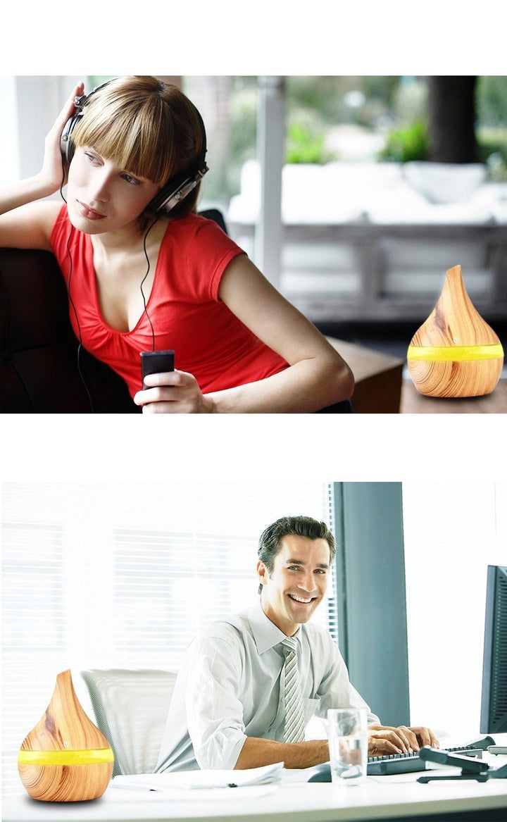 BowLift | Wood Grain Electric Air Humidifier Ultrasonic Essential Oil Diffuser