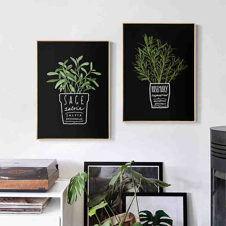 Potted Herbs - Canvas Walls Art Painting | Bowlift