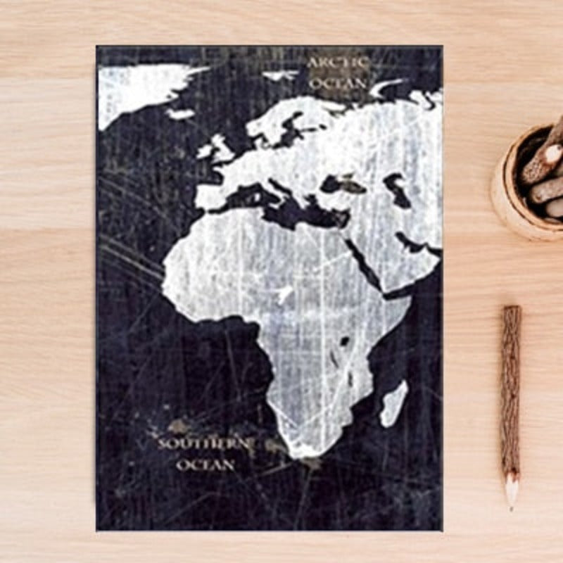 Vintage Black And White World Map Posters Prints - Canvas Wall Art Painting | Bowlift