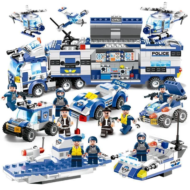 BowLift | 8 IN 1 City Police Truck Station Building Block Series SWAT Toy Gift For Kids