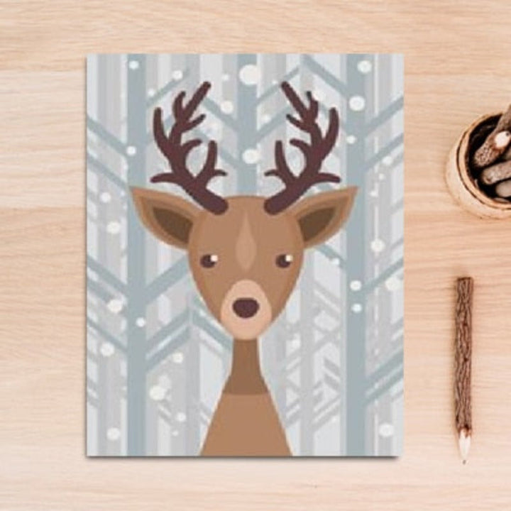 Woodland Fox Deer Animals - Canvas Wall Art Painting | Bowlift