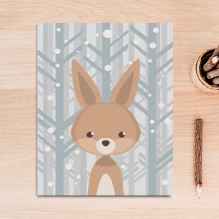 Woodland Fox Deer Animals - Canvas Wall Art Painting | Bowlift