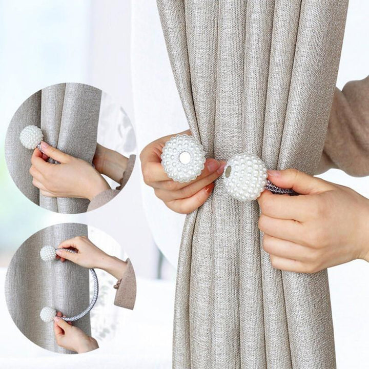 BowLift | Magnetic Curtain Tiebacks Pearl Beads