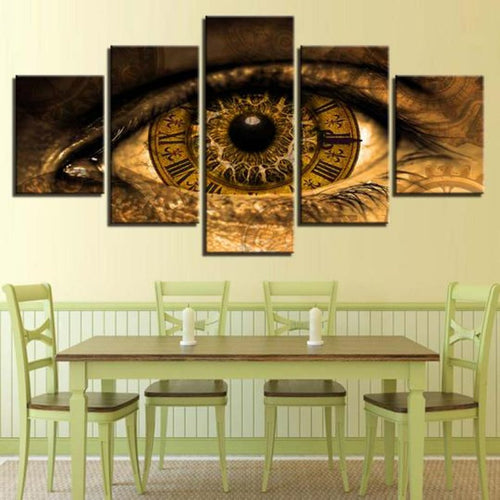 Clock In The Eyes - Canvas Wall Art Painting | Bowlift