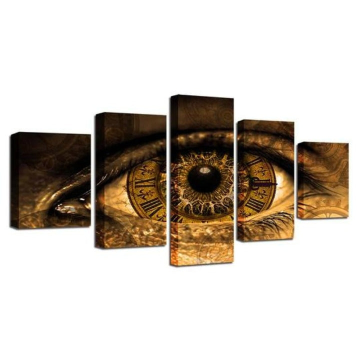 Clock In The Eyes - Canvas Wall Art Painting | Bowlift