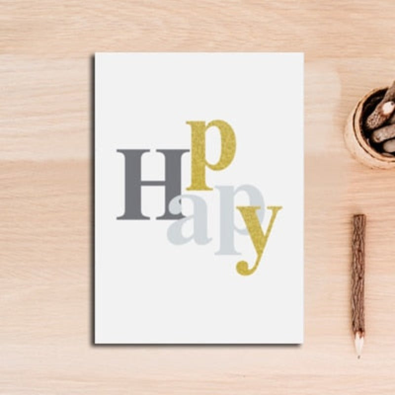 Modern Abstract Geometry Gold Letters - Canvas Wall Art Painting | Bowlift