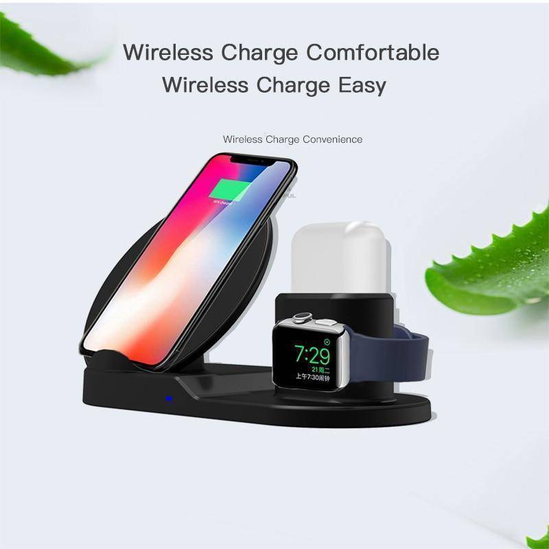 BowLift | Fast Charge Wireless Charger For iPhone 3 In 1 Dock Station For Apple Watch Series 1 2 3 Airpods