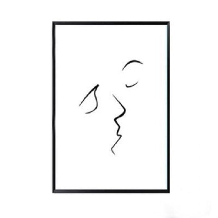 Fashion Women Abstract Kiss Poster Voyeur - Canvas Wall Art Painting | Bowlift