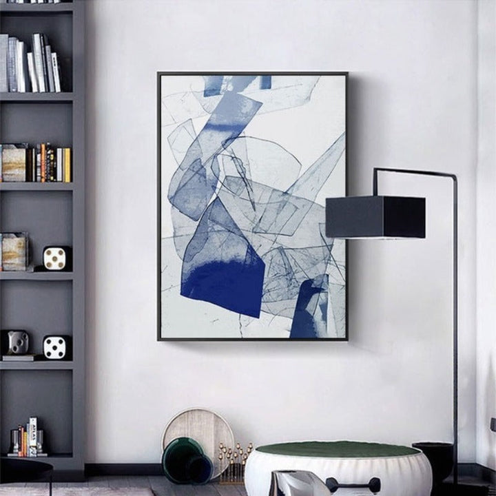Abstract Watercolor Blue Poster and Print Nordic - Canvas Wall Art Painting | Bowlift