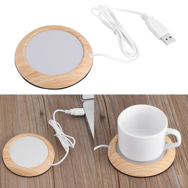 USB Cup Warmer - Wood Grain | Bowlift