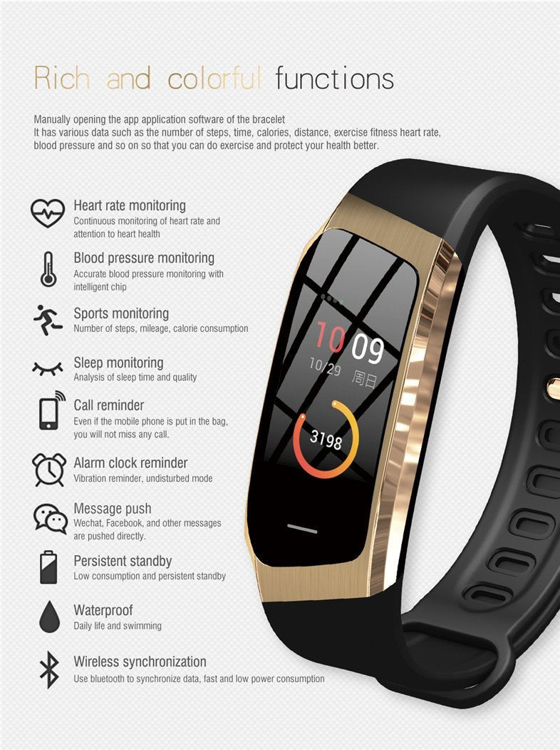 BowLift | Fitband Smart Watch Waterproof Blood Pressure Oxygen Heart Rate Monitor Sport Bracelet