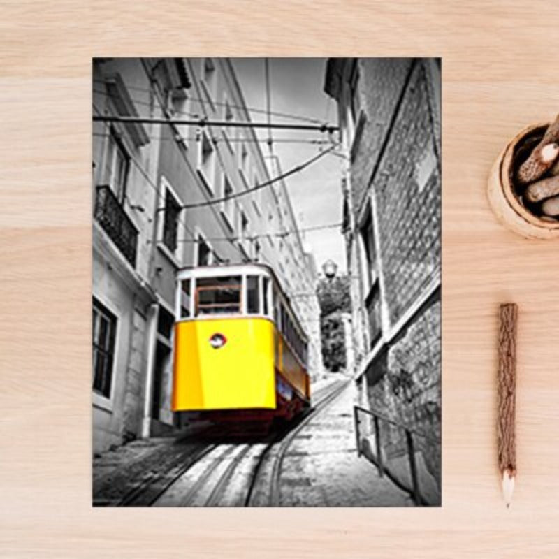 Vintage City Landscape Yellow Poster And Print On | Bowlift