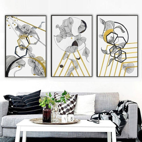 Abstract Flower Nordic - Canvas Wall Art Painting | Bowlift