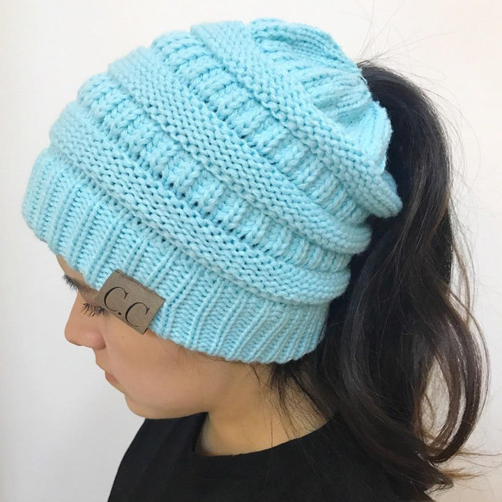 Soft Knit Ponytail Beanie Hat | Bowlift