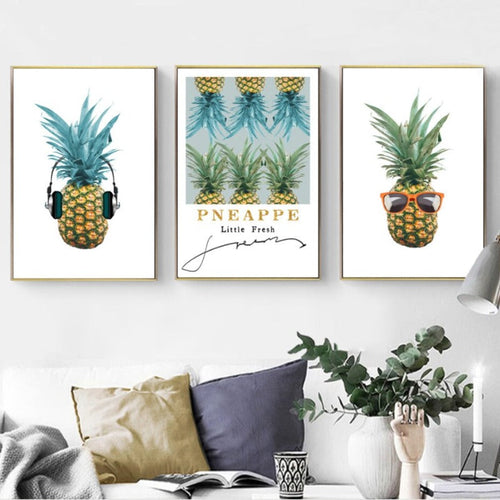 Fresh Pineapple Music - Canvas Wall Art Painting | Bowlift