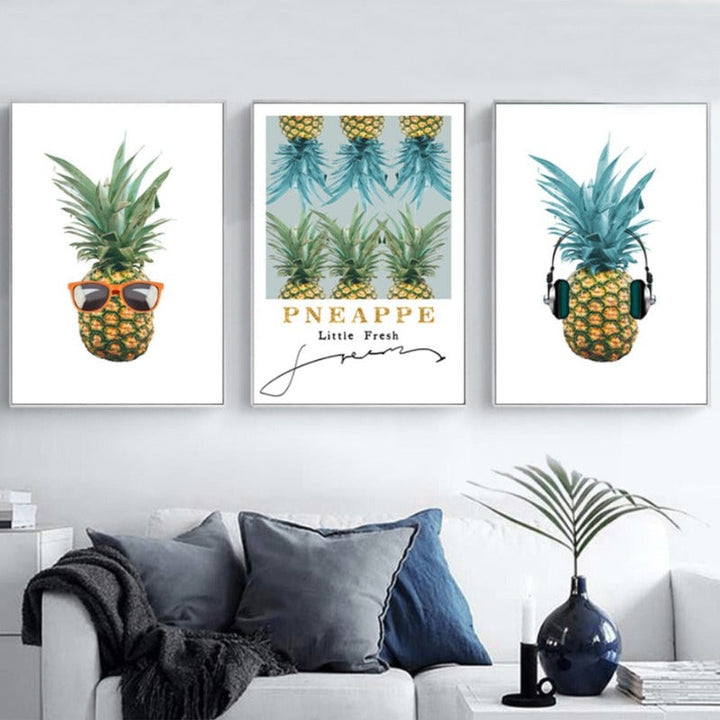 Fresh Pineapple Music - Canvas Wall Art Painting | Bowlift