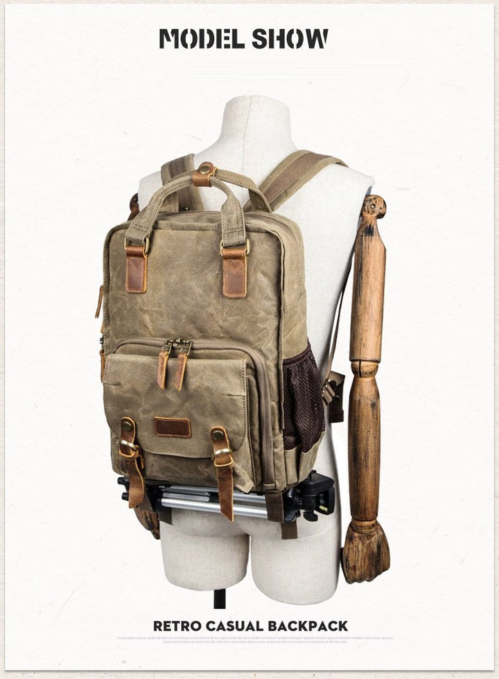 BowLift | Waterproof Waxed Canvas Camera Backpack