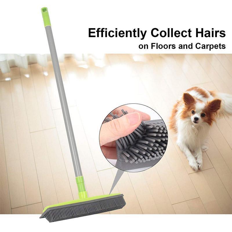 BowLift | Broom with Squeegee made from Natural Rubber, Multi-Surface and Pet Hair Removal