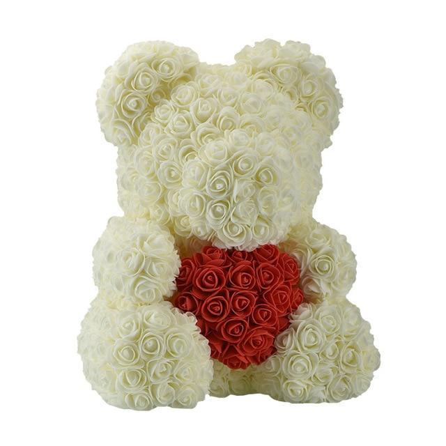 Rose Teddy Bear with Heart | Bowlift
