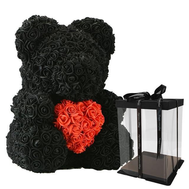 Rose Teddy Bear with Heart | Bowlift