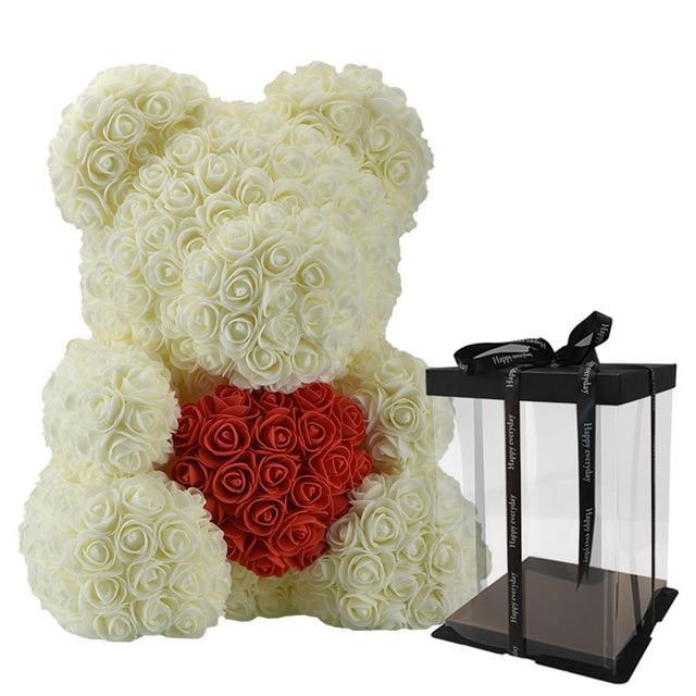 Rose Teddy Bear with Heart | Bowlift