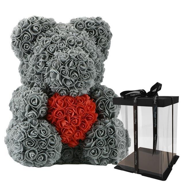 Rose Teddy Bear with Heart | Bowlift