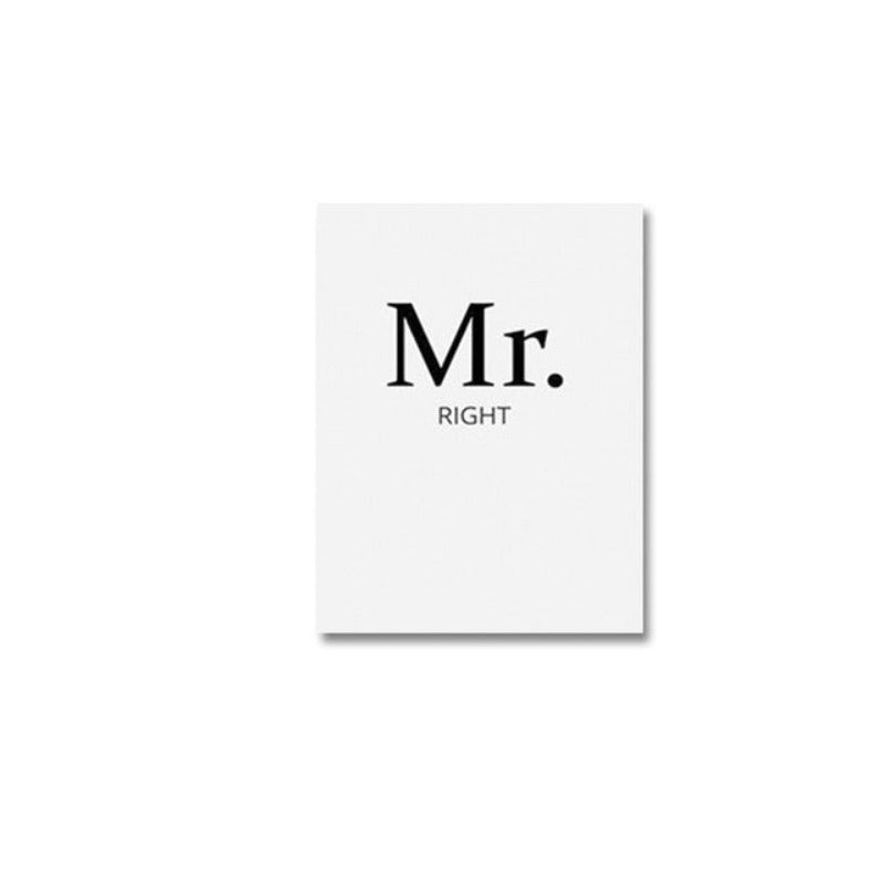 Mr Right Mrs Always Right Couples - Canvas Wall Art Painting | Bowlift