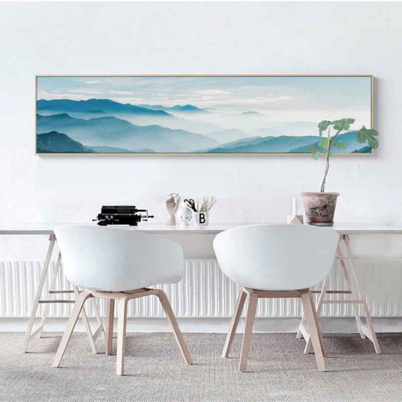Nordic Fog Birds Foresters Landscape - Canvas Wall Art Painting | Bowlift