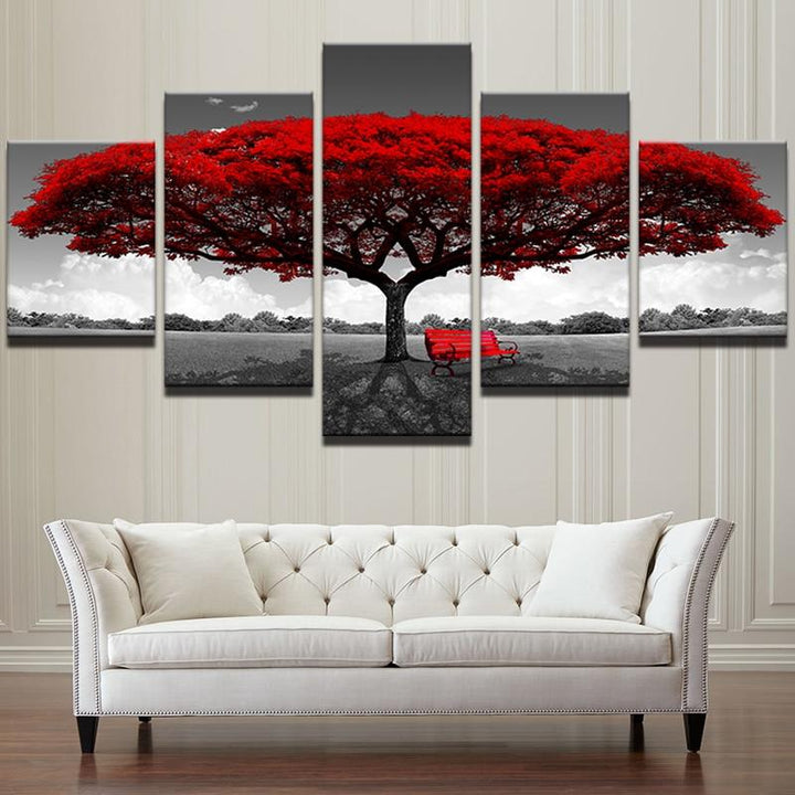 Red Tree - Canvas Wall Art Painting | Bowlift