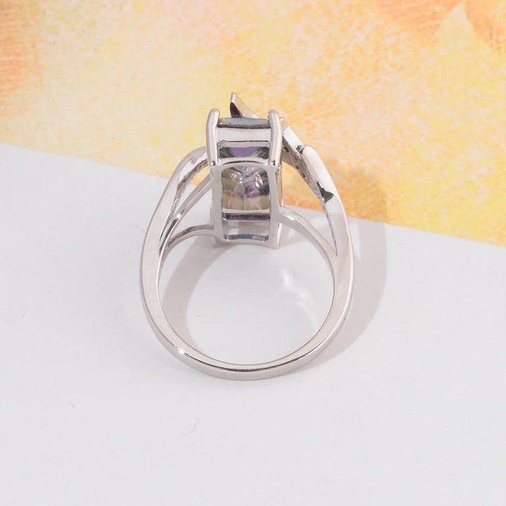 Mystic Topaz Silver Plated Ring | Bowlift
