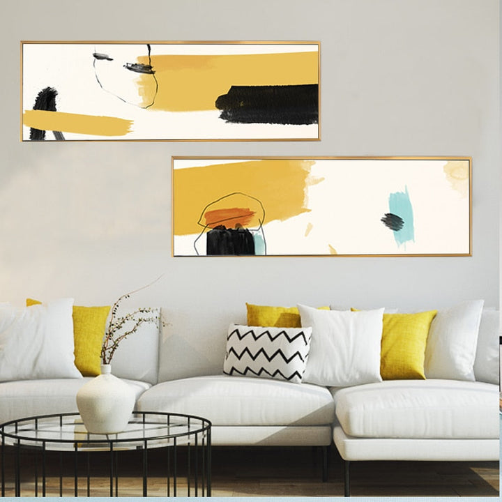 Abstract Brush Strokes - Canvas Wall Art Painting | Bowlift
