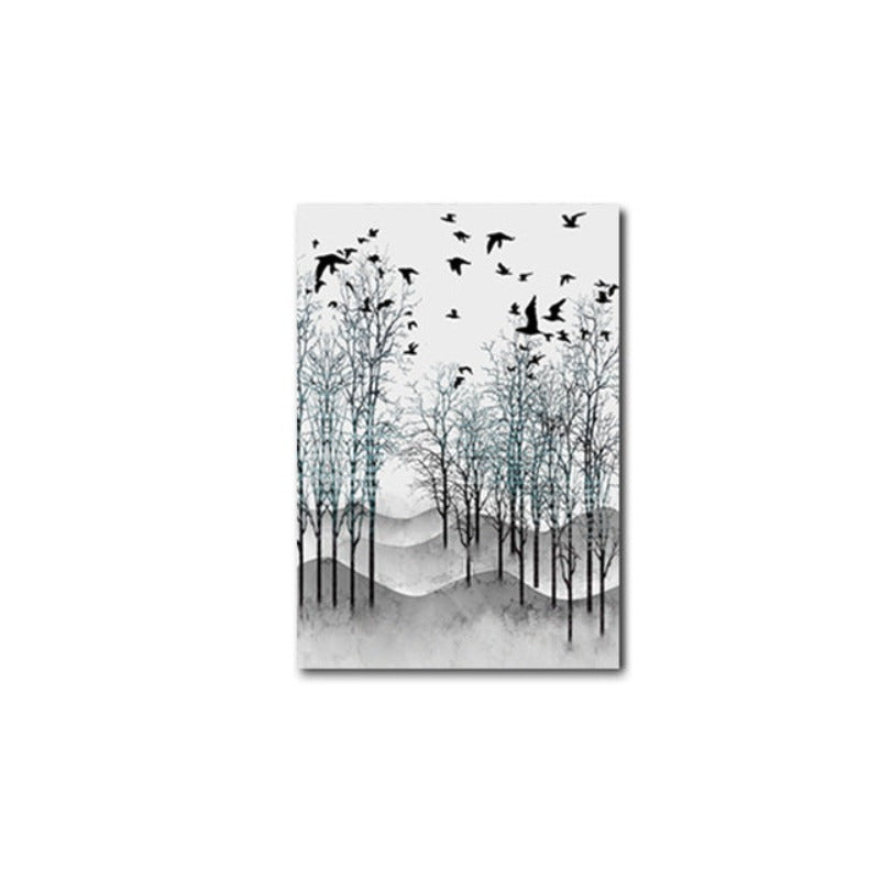 Abstract Woodland Nordic Wall Art Prints - Canvas Wall Art Painting | Bowlift