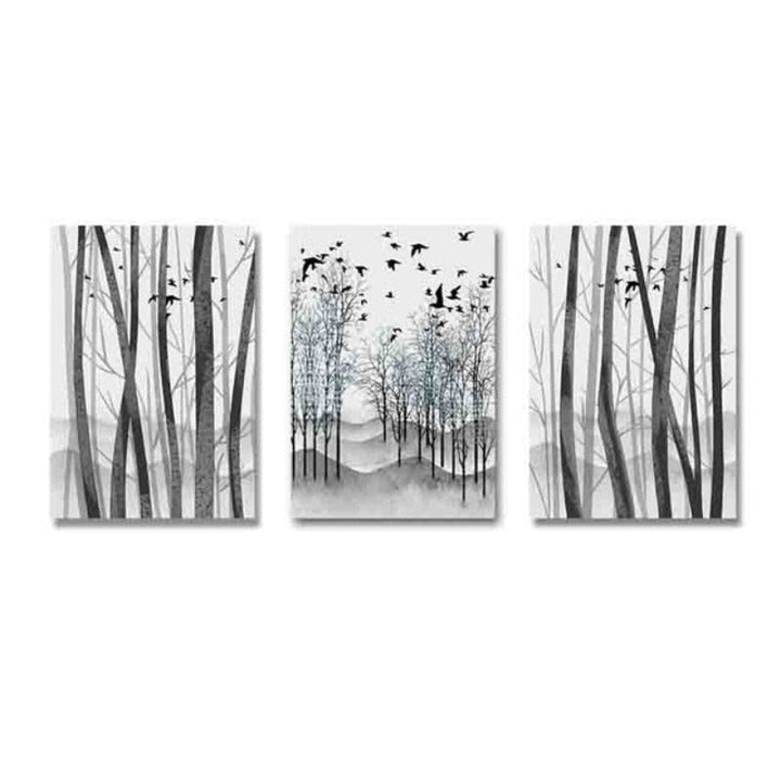 Abstract Woodland Nordic Wall Art Prints - Canvas Wall Art Painting | Bowlift