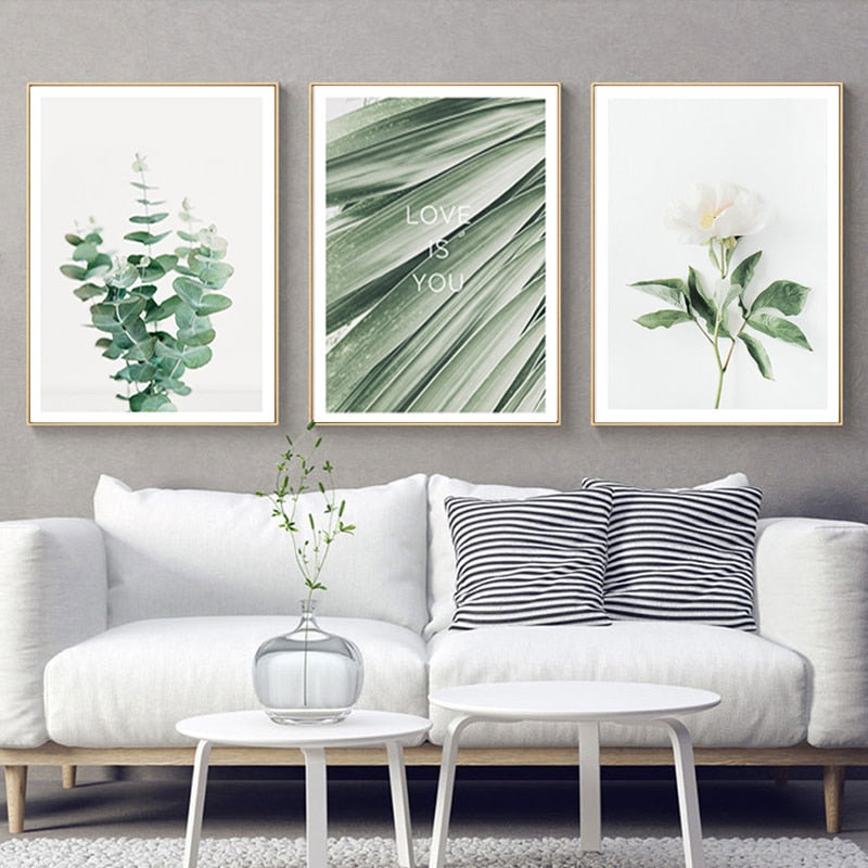 Nordic Plants Leaves Flower - Canvas Wall Art Painting | Bowlift