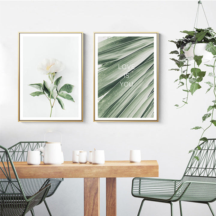 Nordic Plants Leaves Flower - Canvas Wall Art Painting | Bowlift