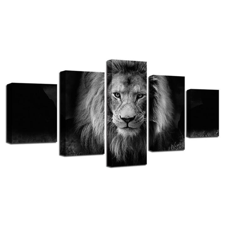 Lion Black And White - Canvas Wall Art Painting | Bowlift