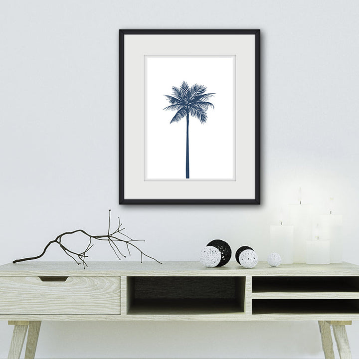Navy Blue Palm Tree  - Canvas Wall Art Painting | Bowlift