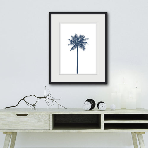Navy Blue Palm Tree  - Canvas Wall Art Painting | Bowlift
