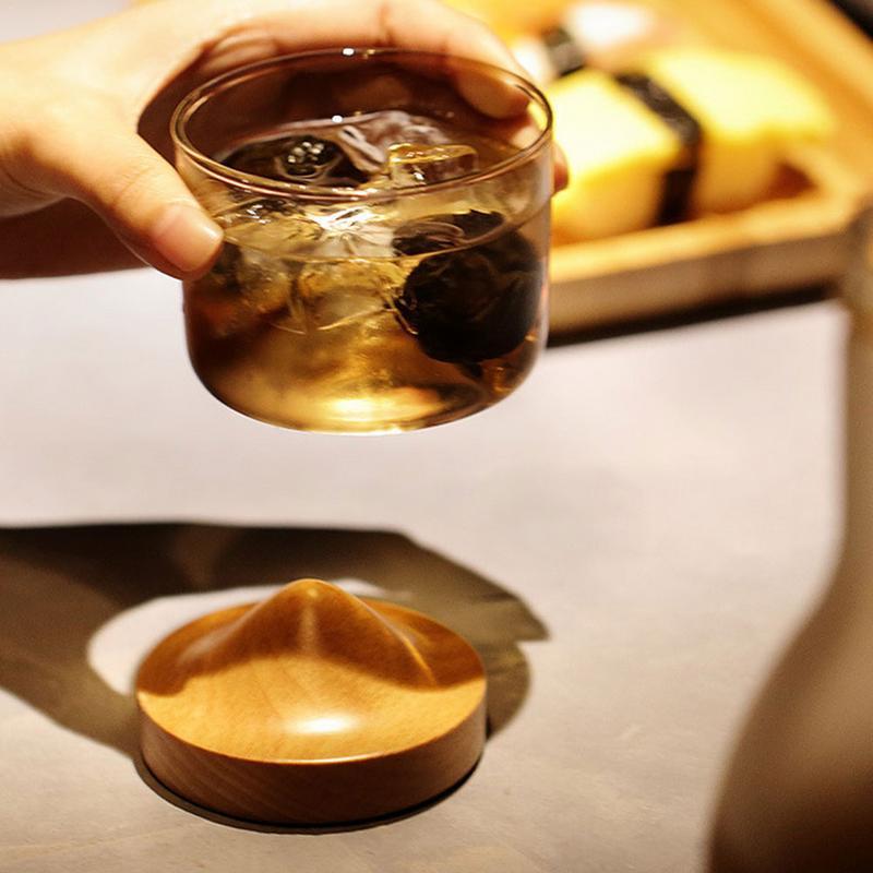Houston - Wooden Base Whiskey Mountain Glass | Bowlift
