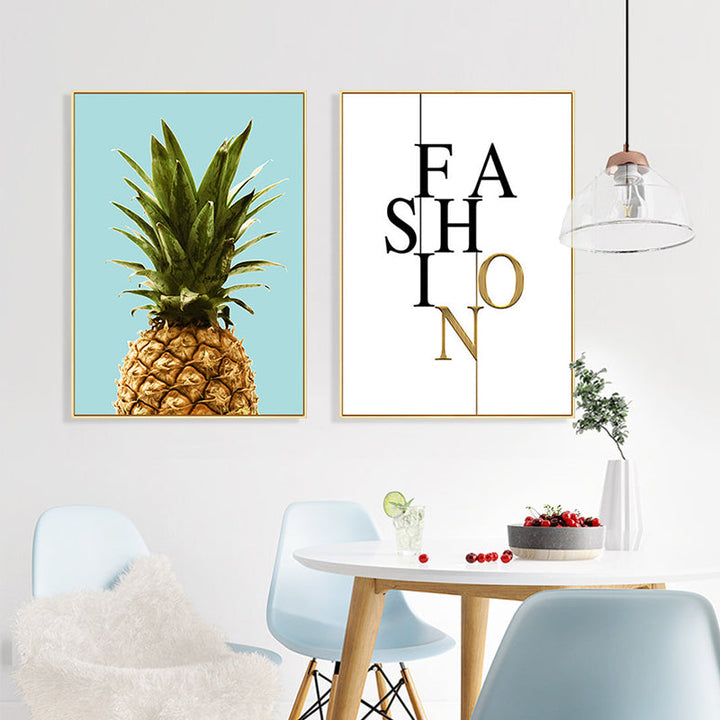 Letters Pineapple-Canvas Wall Art Painting | Bowlift