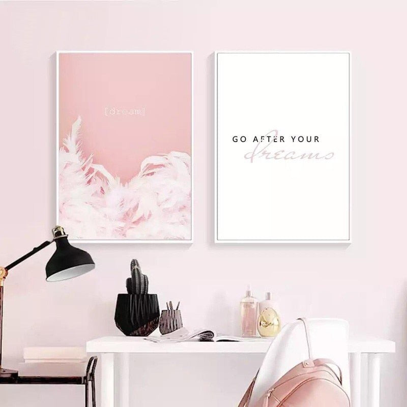 Modern Warm Pink Nordic Fellow Dream - Canvas Wall Art Painting | Bowlift