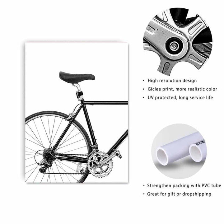 Minimalist Bike Print - Canvas Wall Art Painting | Bowlift