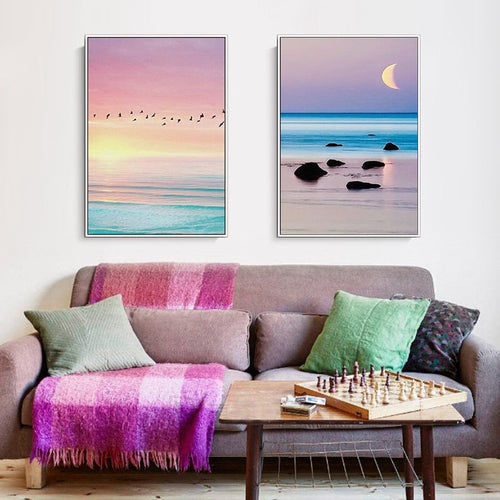 Beautiful Sunset Seascape - Canvas Wall Art Painting | Bowlift