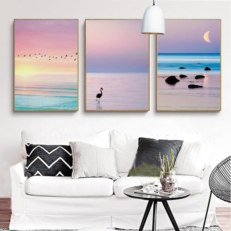 Beautiful Sunset Seascape - Canvas Wall Art Painting | Bowlift