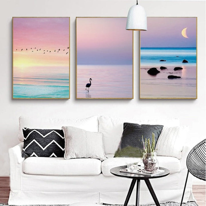 Beautiful Sunset Seascape - Canvas Wall Art Painting | Bowlift