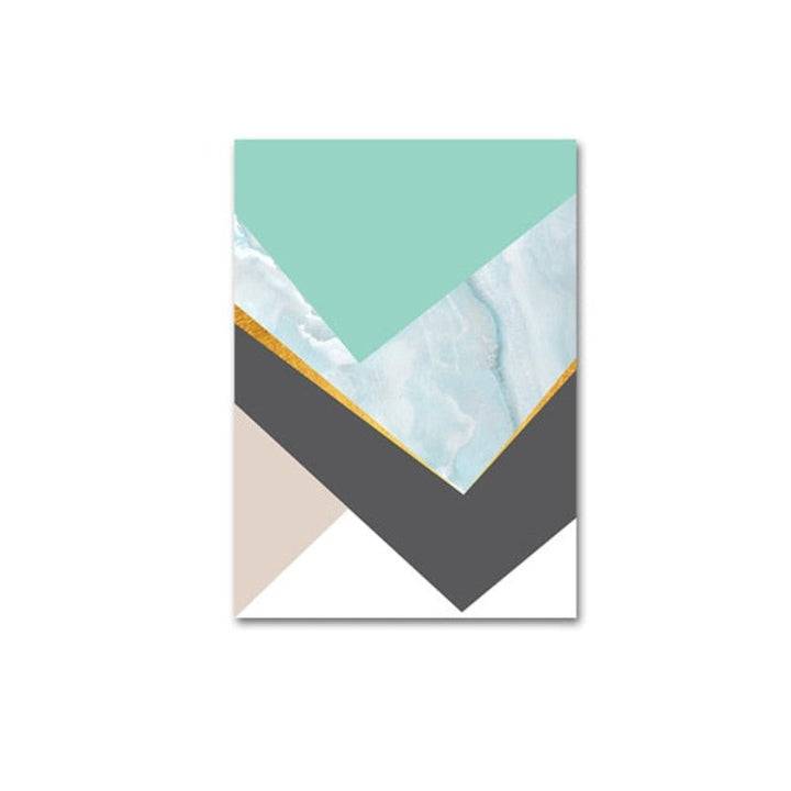 Geometric Fashion Triangles - Canvas Wall Art Painting | Bowlift