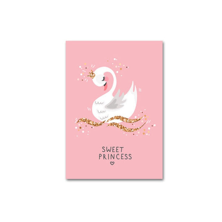 Modern Pink Princess Unicorn Posters - Canvas Wall Art Painting | Bowlift