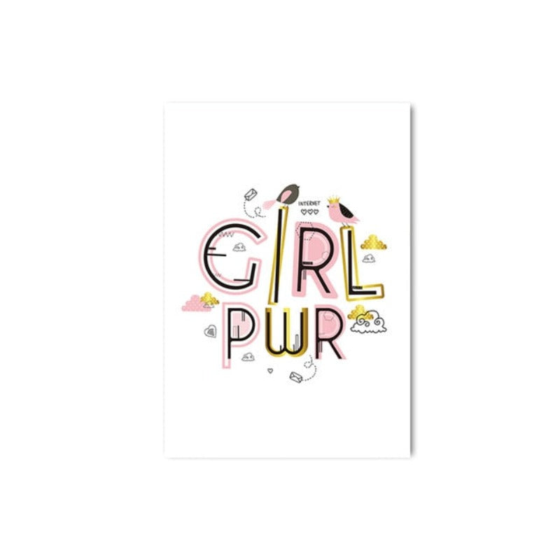Modern Pink Princess Unicorn Posters - Canvas Wall Art Painting | Bowlift