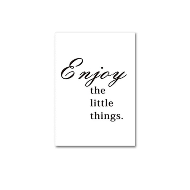 Minimalist Enjoy Little Things Life Quote Live Letters Wall Art Prints | Bowlift